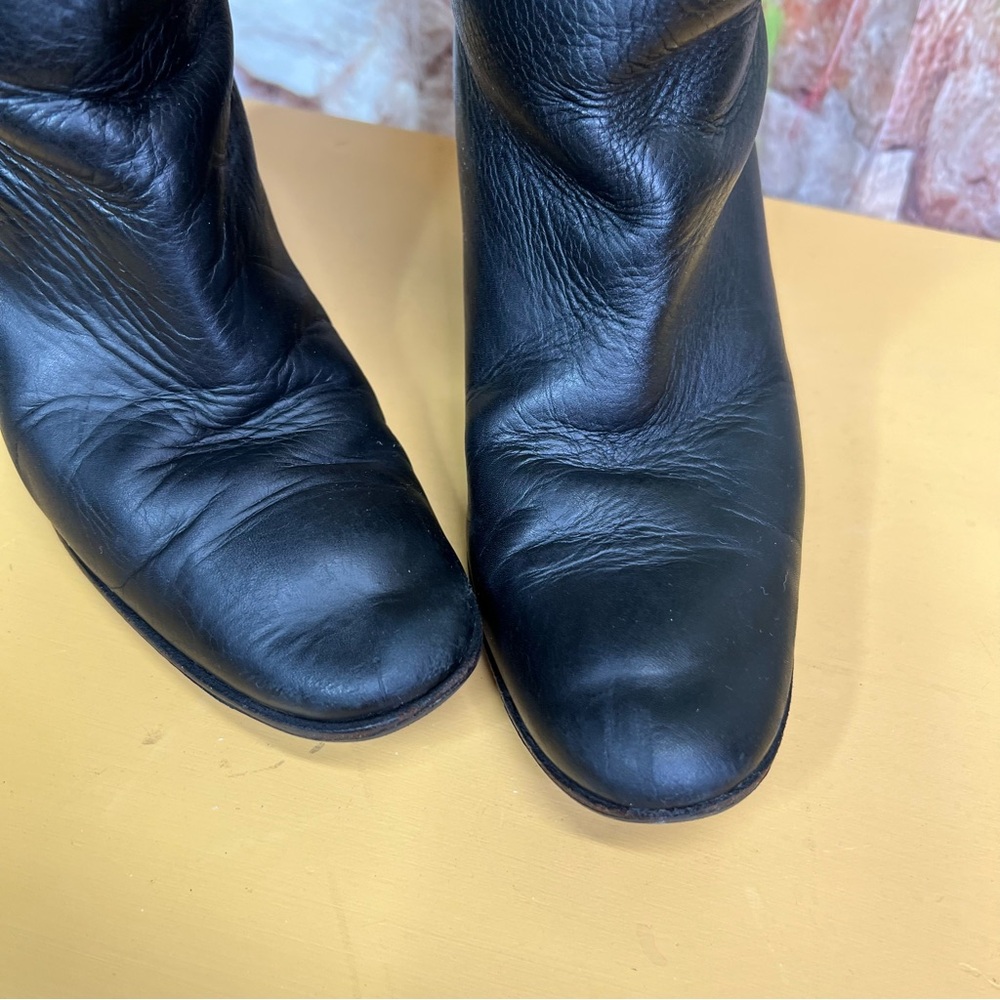 VINTAGE ALBERTA FERRETTI Triple Zip Lampo Black Leather Boots, 8B - Picture 8 of 15